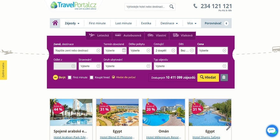 Screen TravelPortal2 - cestovní agentury