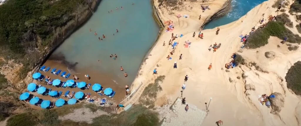 Korfu kanál lásky Sidari pláž